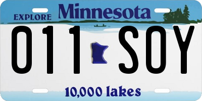 MN license plate 011SOY
