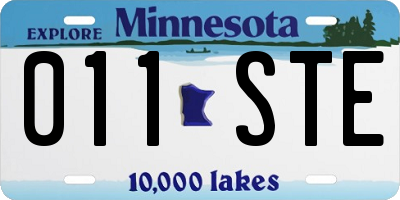 MN license plate 011STE