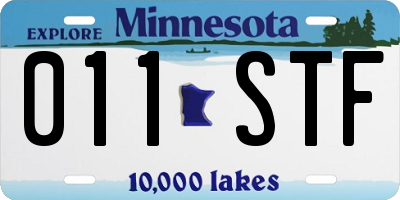 MN license plate 011STF