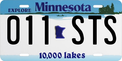 MN license plate 011STS