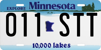 MN license plate 011STT