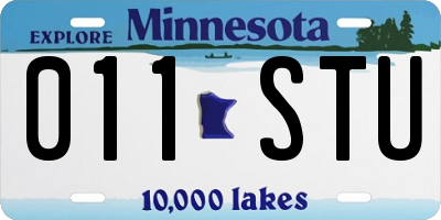 MN license plate 011STU