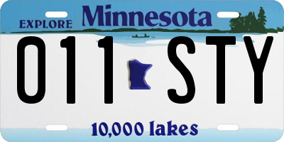 MN license plate 011STY