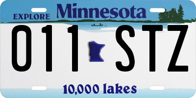 MN license plate 011STZ
