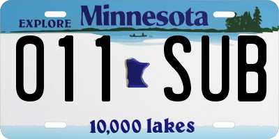 MN license plate 011SUB