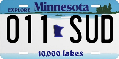 MN license plate 011SUD