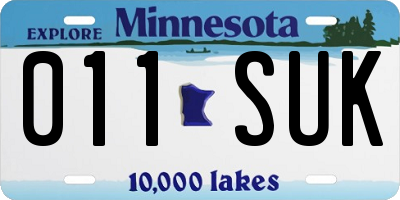 MN license plate 011SUK