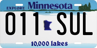MN license plate 011SUL