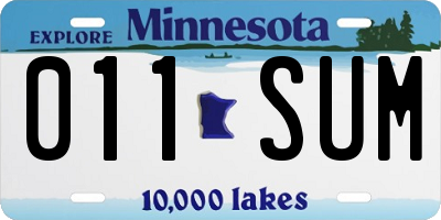 MN license plate 011SUM