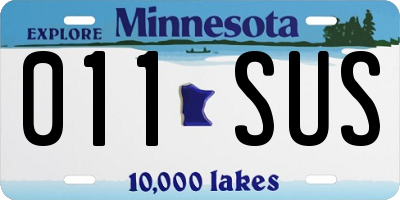 MN license plate 011SUS