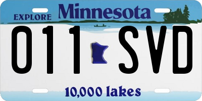 MN license plate 011SVD