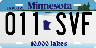MN license plate 011SVF