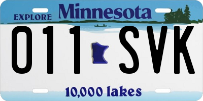 MN license plate 011SVK