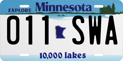 MN license plate 011SWA