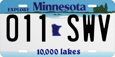MN license plate 011SWV