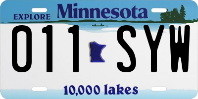 MN license plate 011SYW
