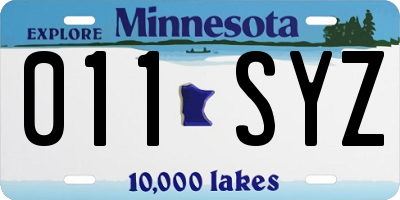 MN license plate 011SYZ