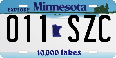 MN license plate 011SZC