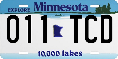 MN license plate 011TCD
