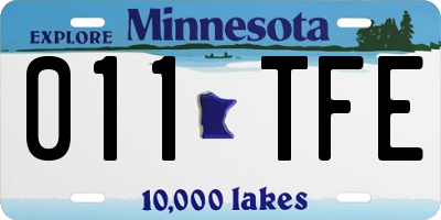 MN license plate 011TFE