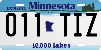 MN license plate 011TIZ