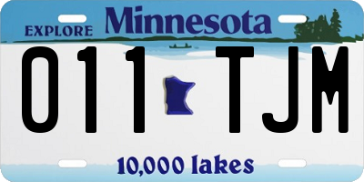 MN license plate 011TJM