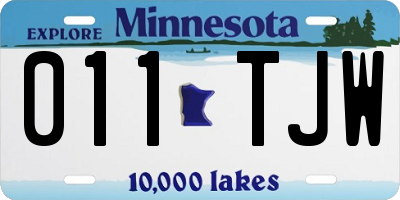 MN license plate 011TJW