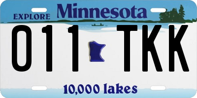 MN license plate 011TKK