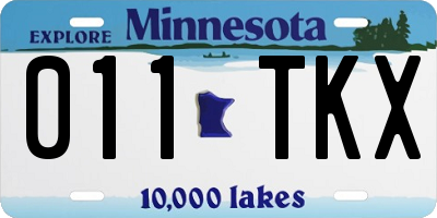 MN license plate 011TKX