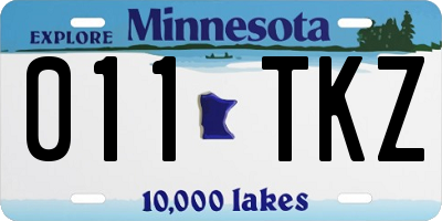 MN license plate 011TKZ