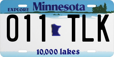 MN license plate 011TLK