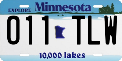 MN license plate 011TLW
