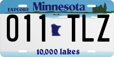 MN license plate 011TLZ