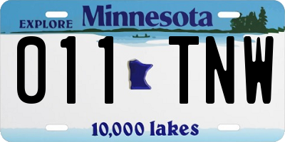 MN license plate 011TNW