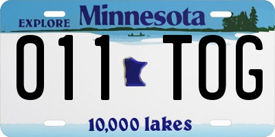 MN license plate 011TOG