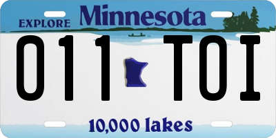 MN license plate 011TOI