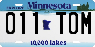 MN license plate 011TOM