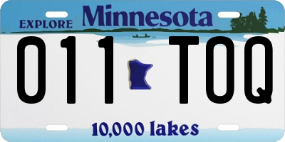 MN license plate 011TOQ