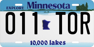 MN license plate 011TOR