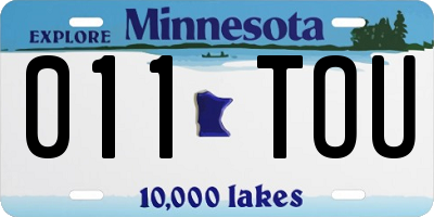 MN license plate 011TOU