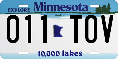 MN license plate 011TOV