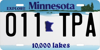 MN license plate 011TPA
