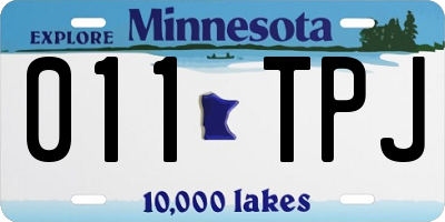 MN license plate 011TPJ