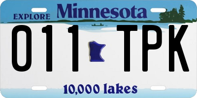 MN license plate 011TPK