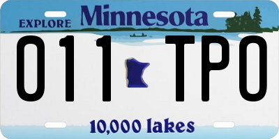 MN license plate 011TPO