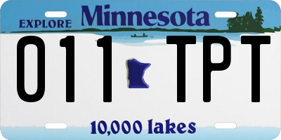 MN license plate 011TPT