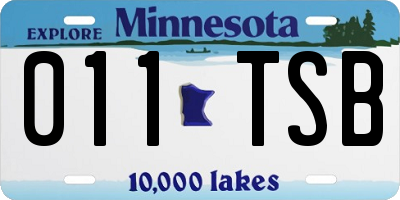 MN license plate 011TSB