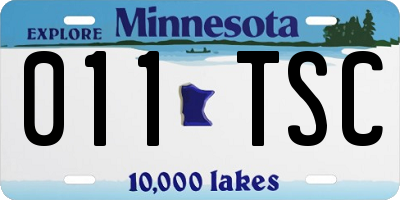 MN license plate 011TSC