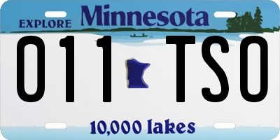 MN license plate 011TSO