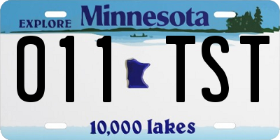 MN license plate 011TST